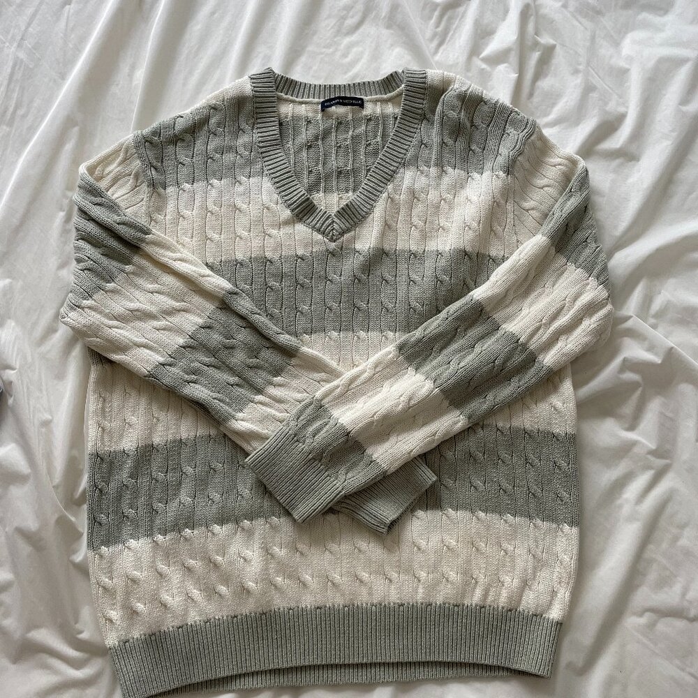 Brandy Melville Stripped V-neck Sweater